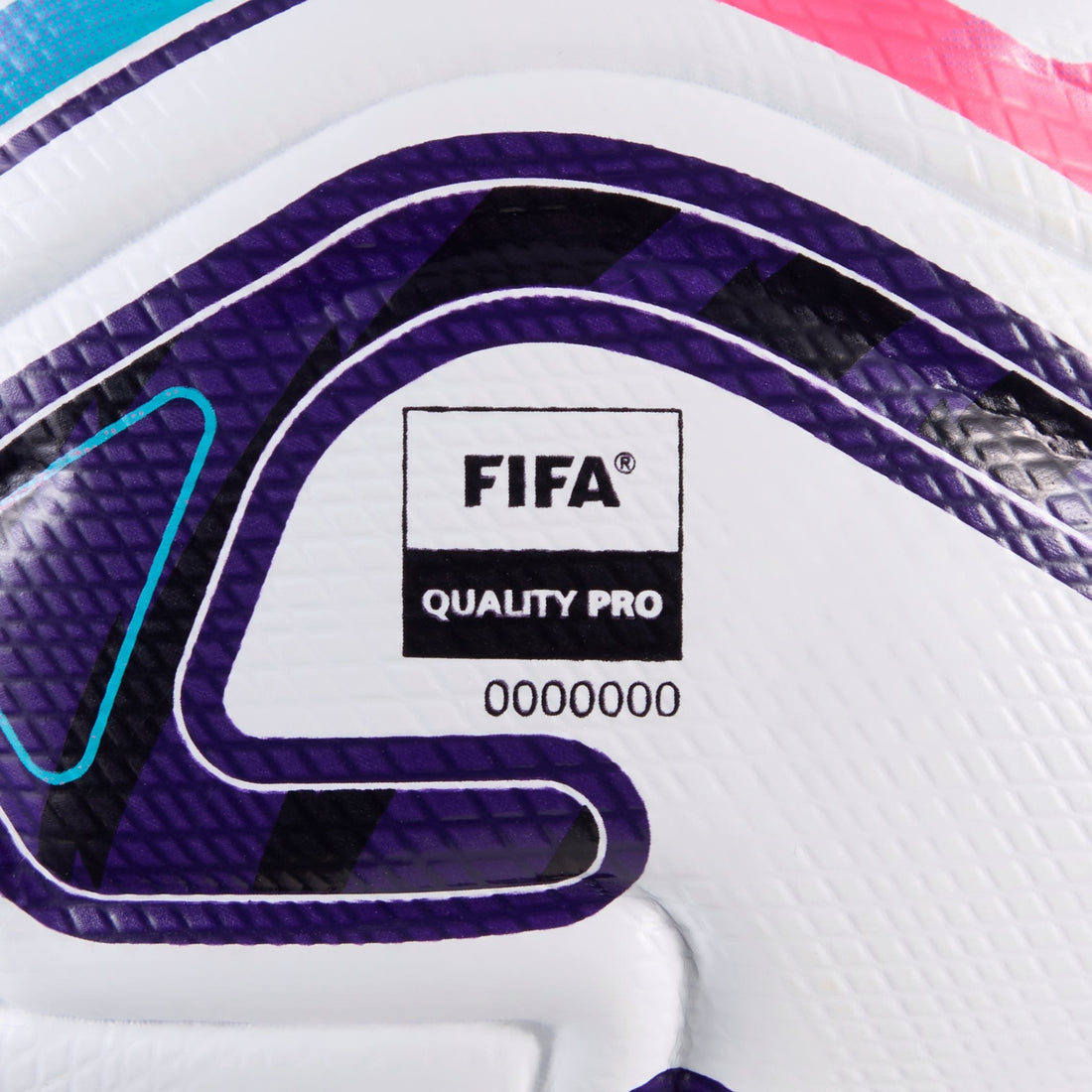 Close-up detail of PUMA Stellar Nitro Ultimate Premier League Reactivity soccer ball texture and graphics