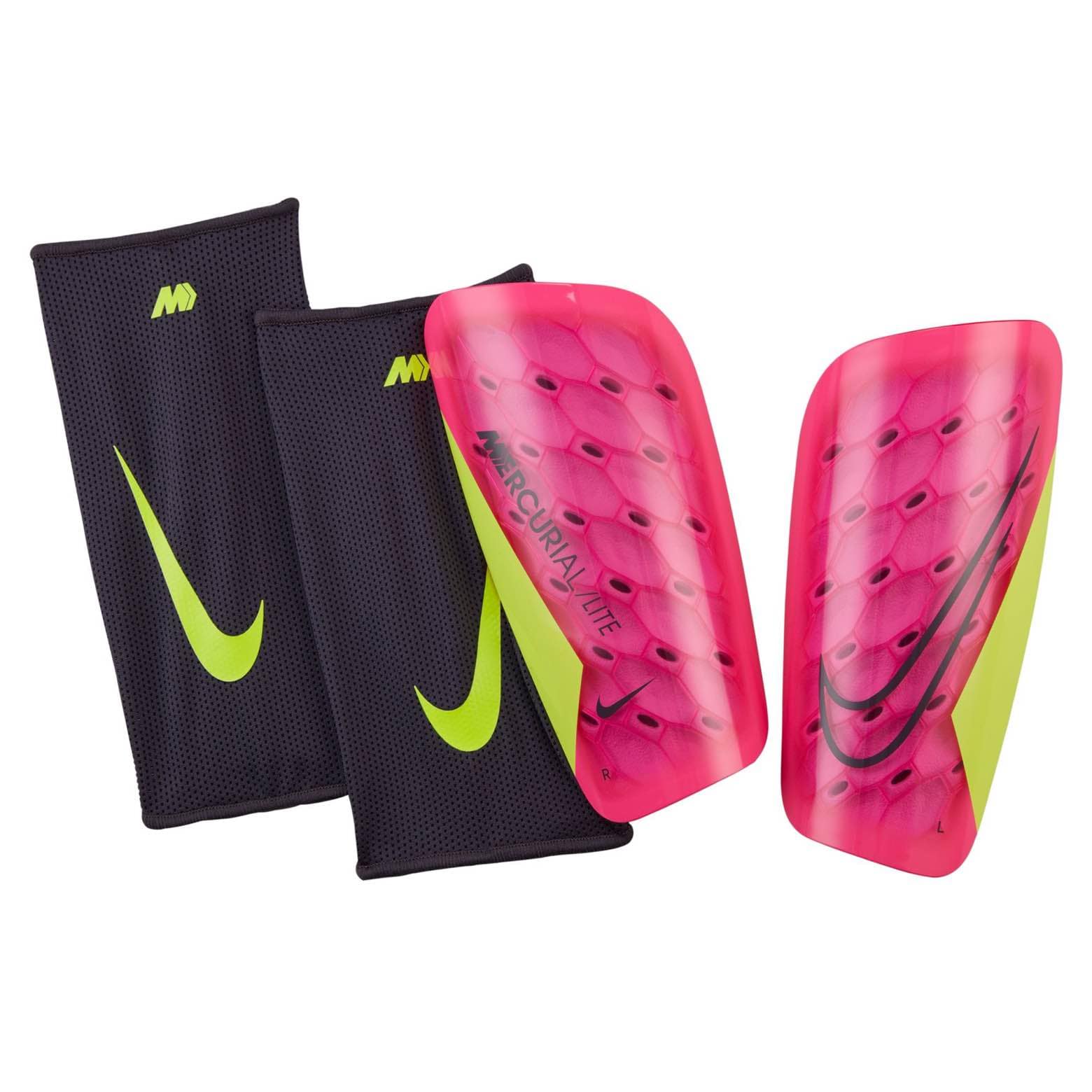 Nike Mercurial Lite Shin Guards Nike Pink / Yellow XS