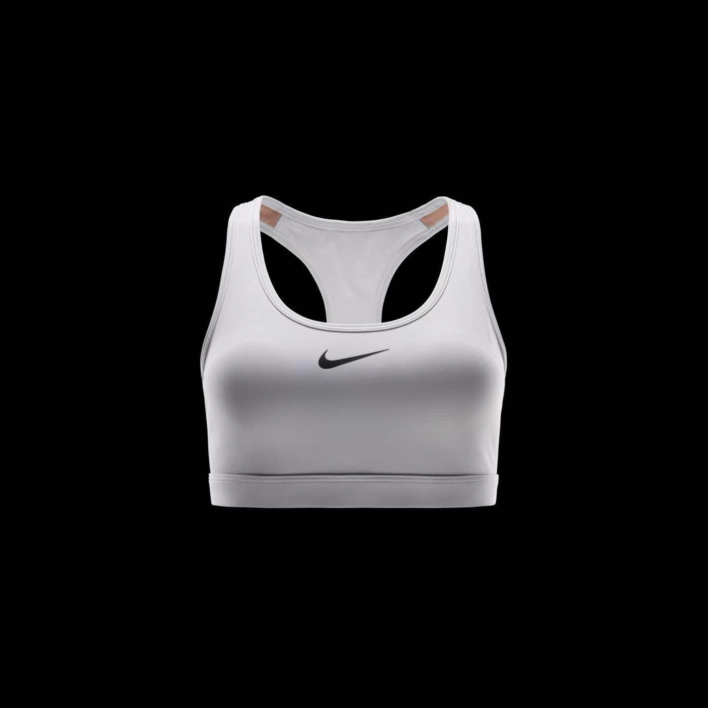 Nike Swoosh Medium Support Training Tops Nike White 2XS