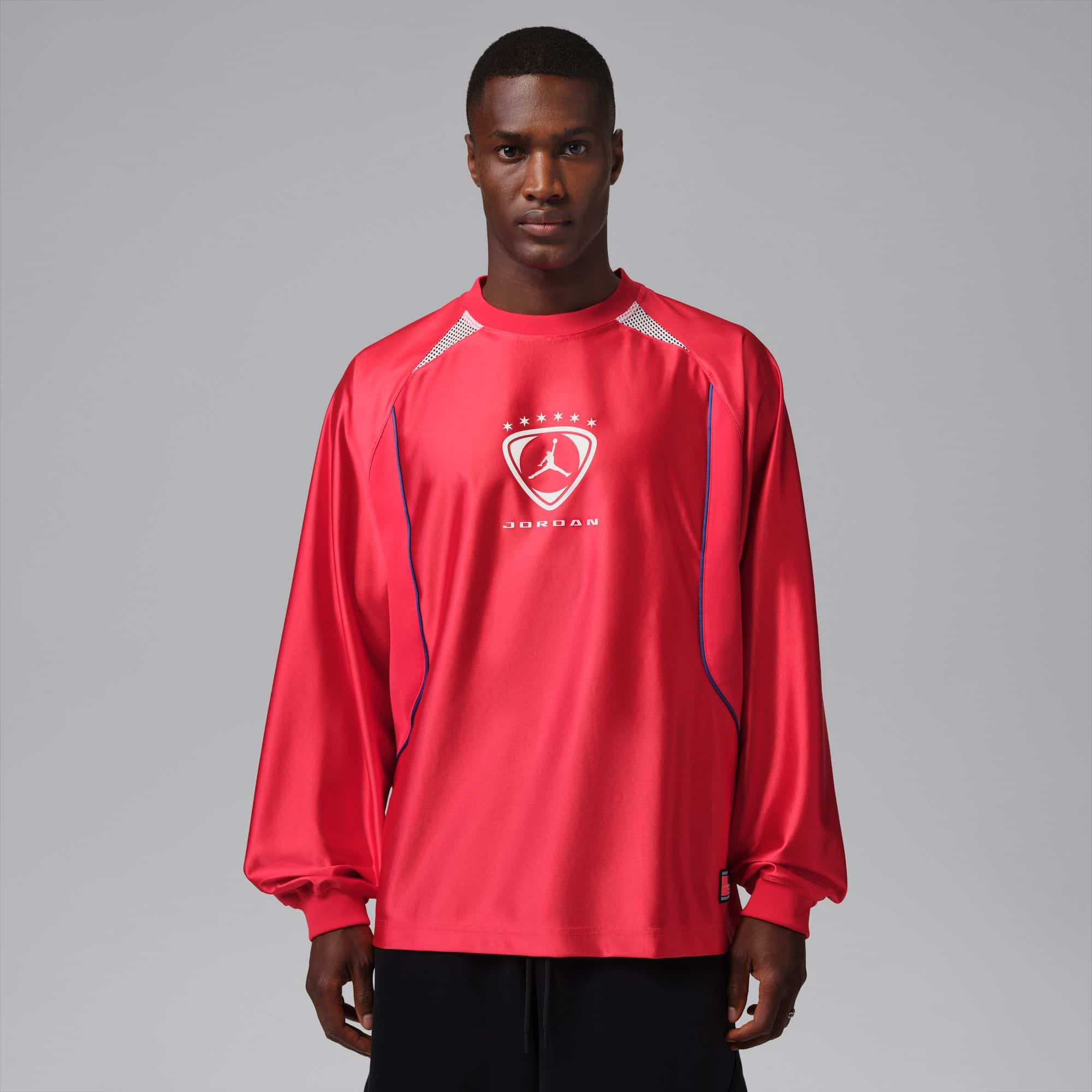 Jordan Brooklyn Long-Sleeve Goalie Top Lifestyle Wear Premium Soccer Red XS