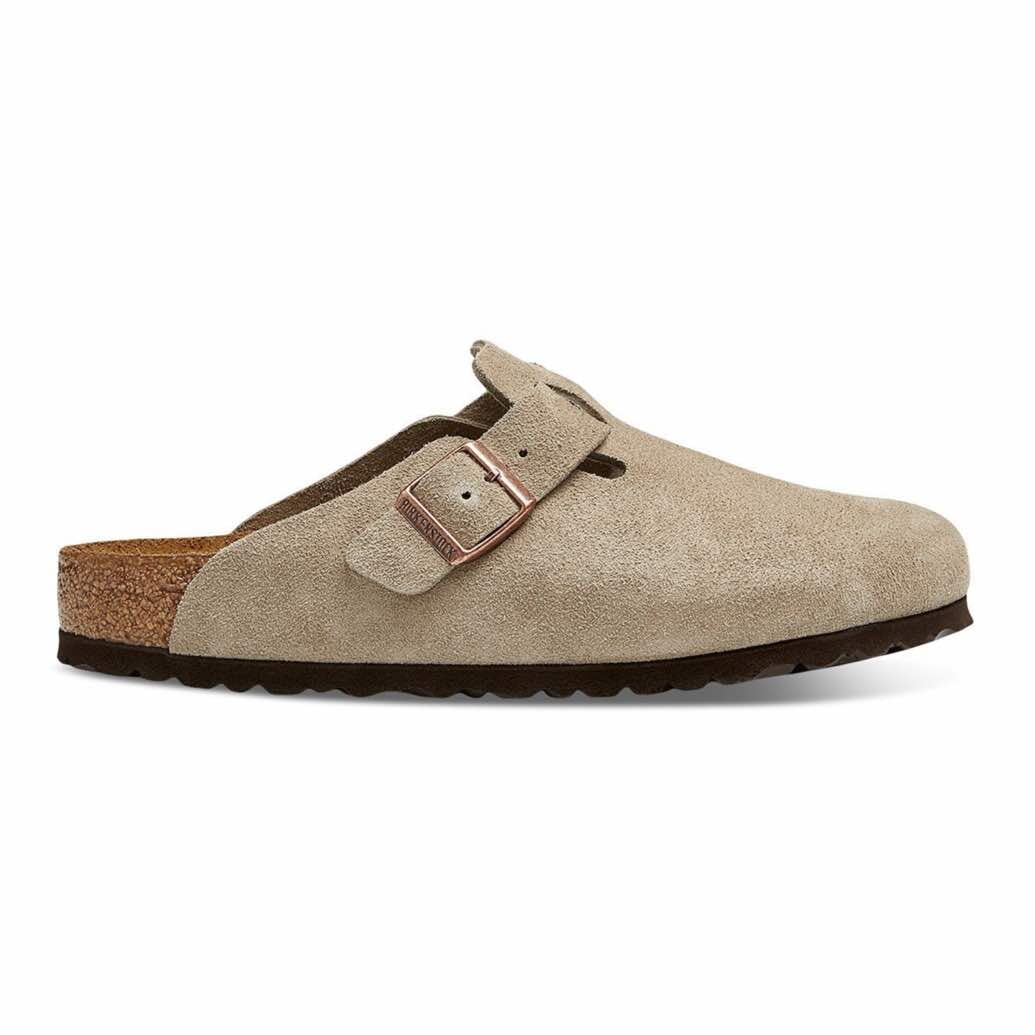 Birkenstock Boston Soft Footbed Slides Birkenstock Ivory 36