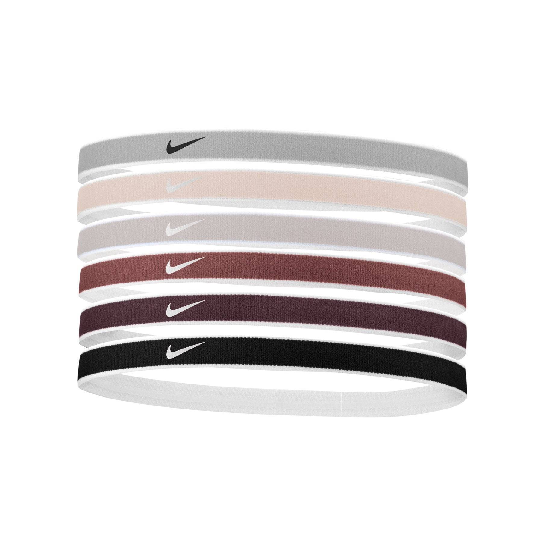 Nike Swoosh Sport Headbands Tipped 6PK Headbands Nike Beige ONE SIZE