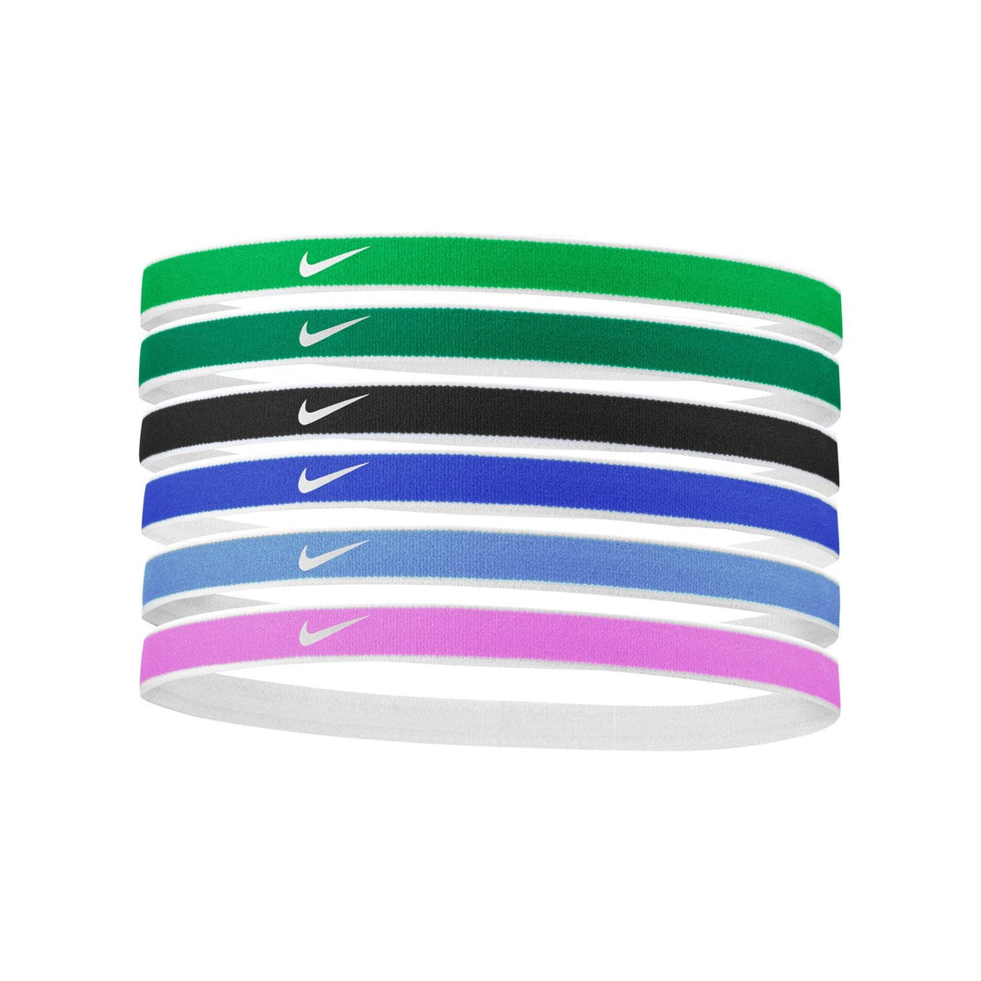 Nike Swoosh Sport Headbands Tipped 6PK Headbands Nike Green ONE SIZE