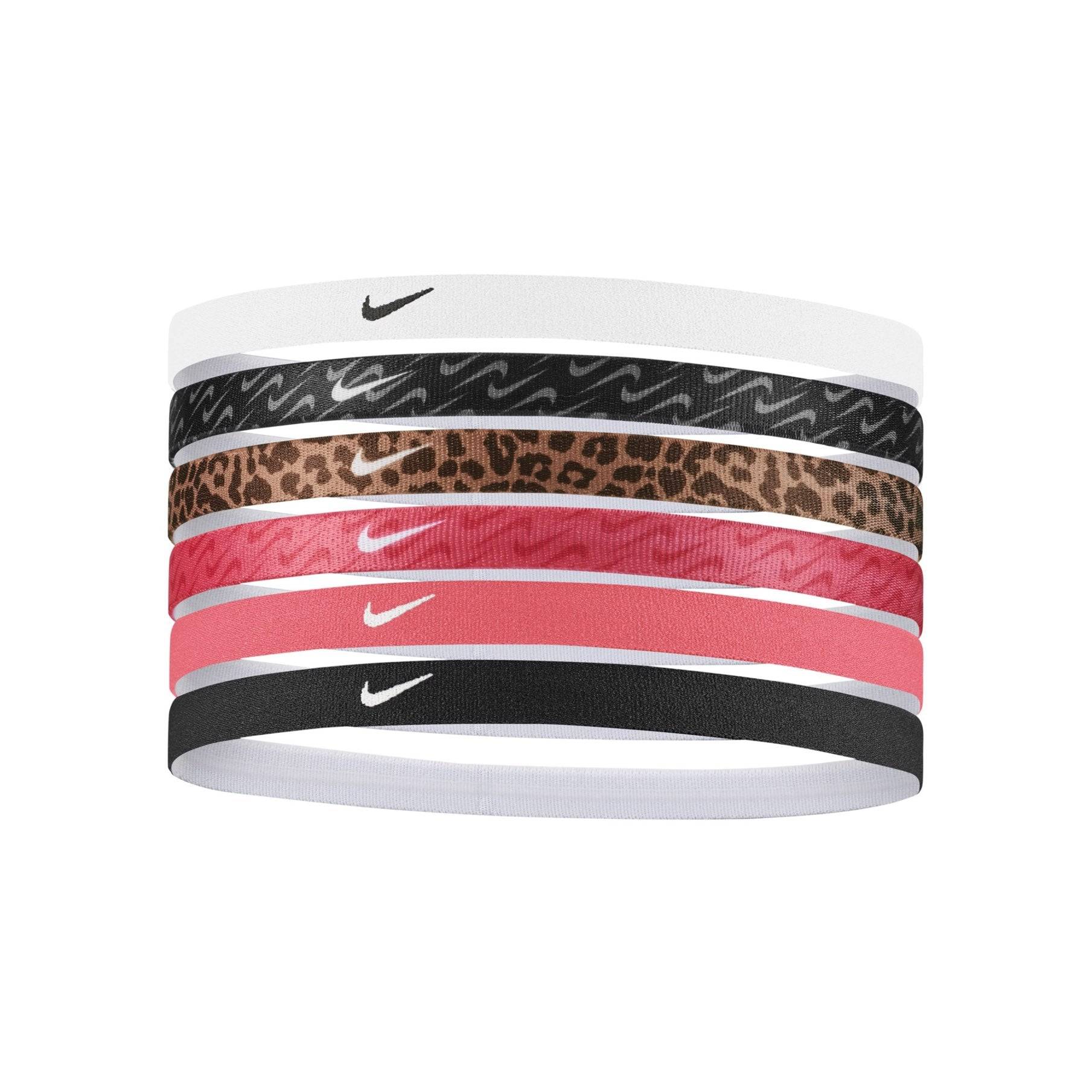 Nike Printed Headbands 6PK Headbands Nike White / Orange ONE SIZE