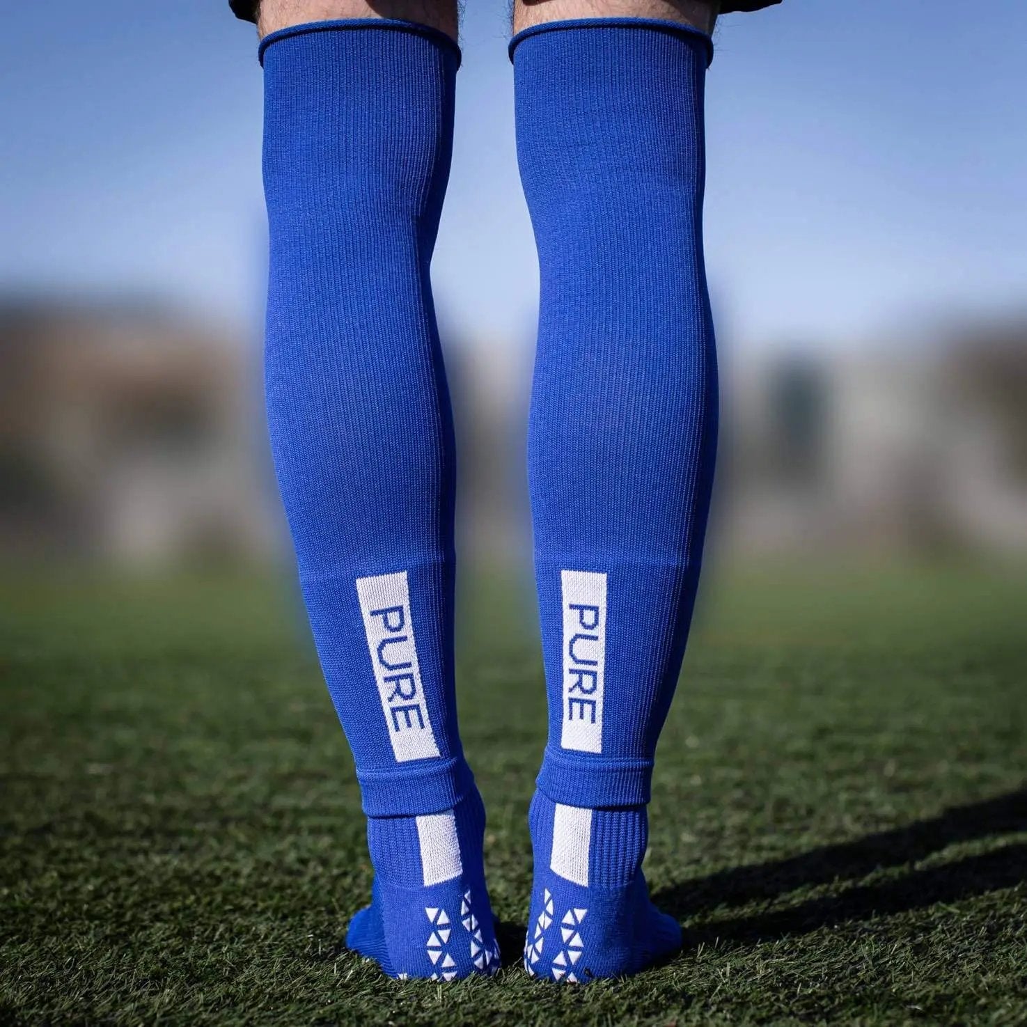 Pure Sleeves Long Blue Soccer Sleeves Pure Blue ONE SIZE