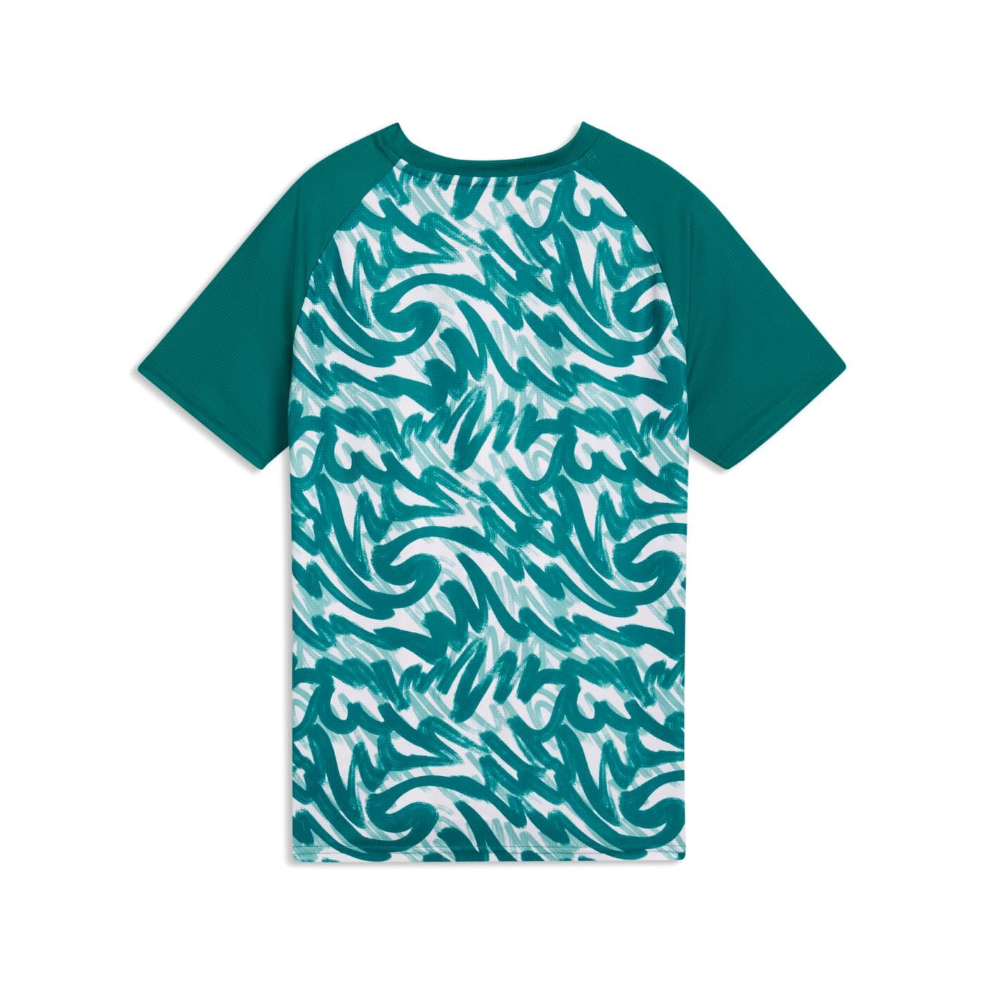 Portugal Warm Up Training Top Youth back view in green and white pattern