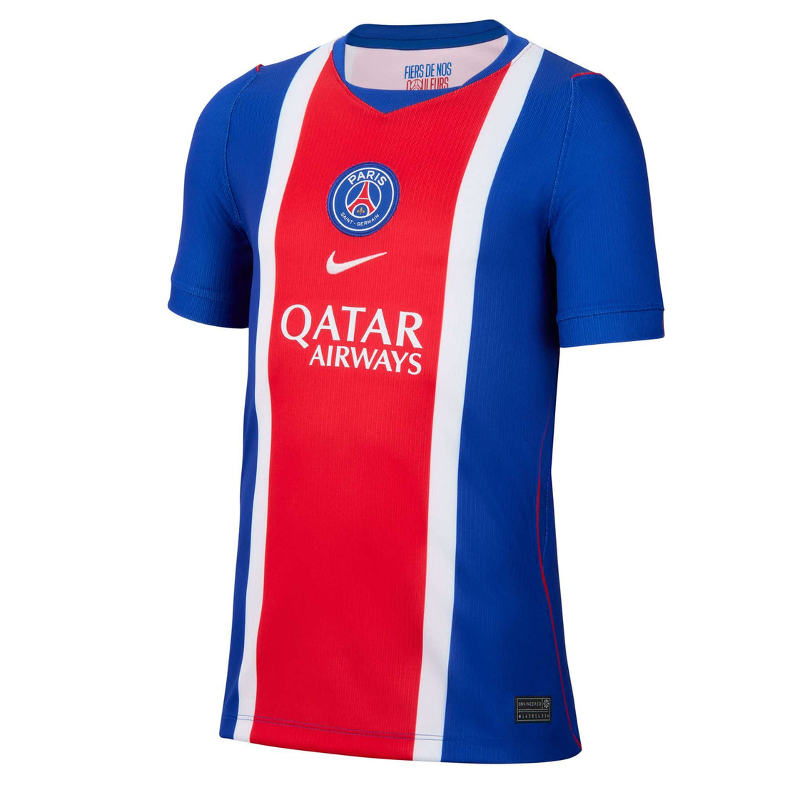 Paris Saint-Germain 2026/27 Stadium Home Jersey Youth in blue and red with woven PSG crest.