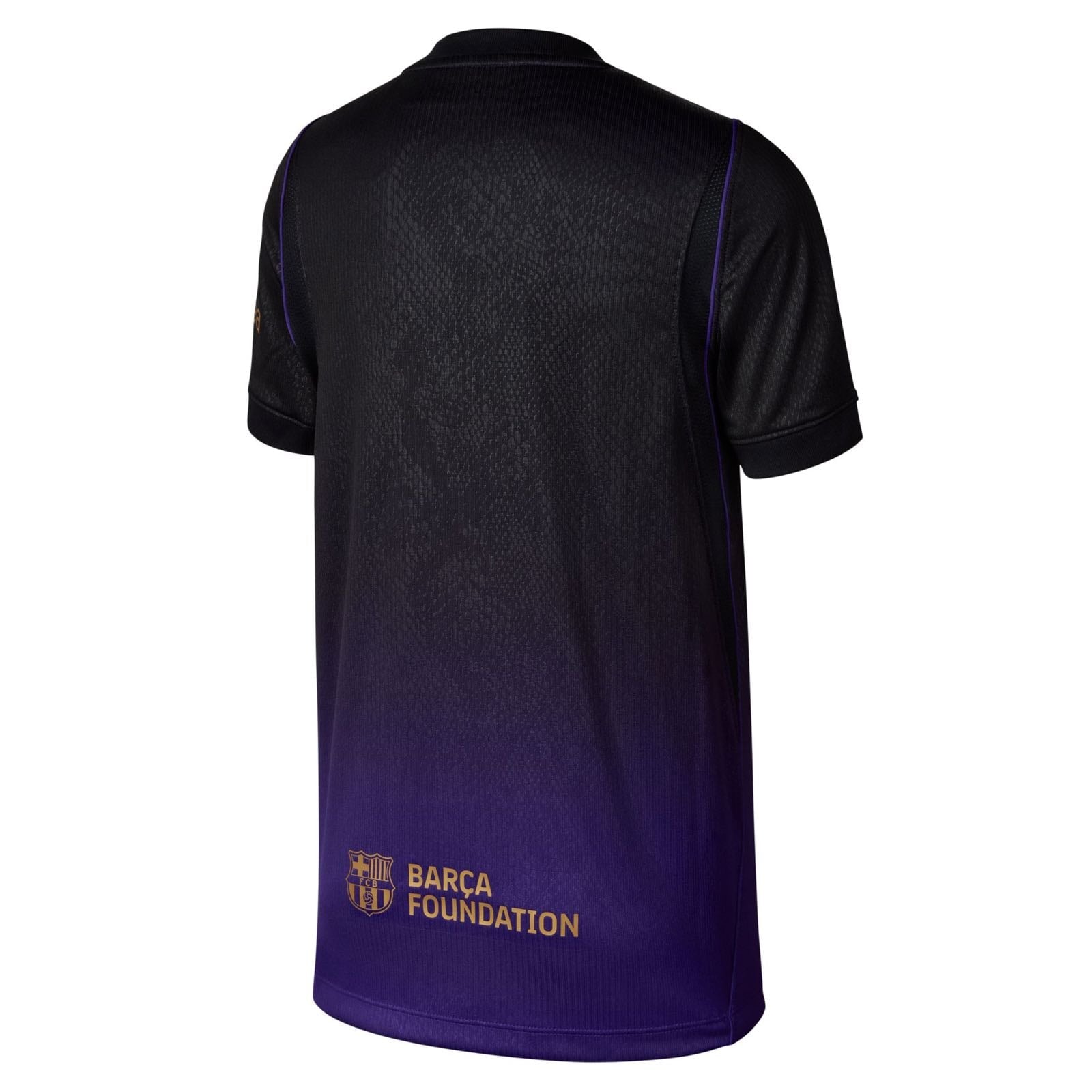 FC Barcelona 2026/27 Stadium Away Jersey Youth in black and purple.