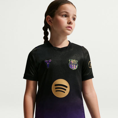 FC Barcelona 2026/27 Stadium Away Jersey Youth in black and purple.