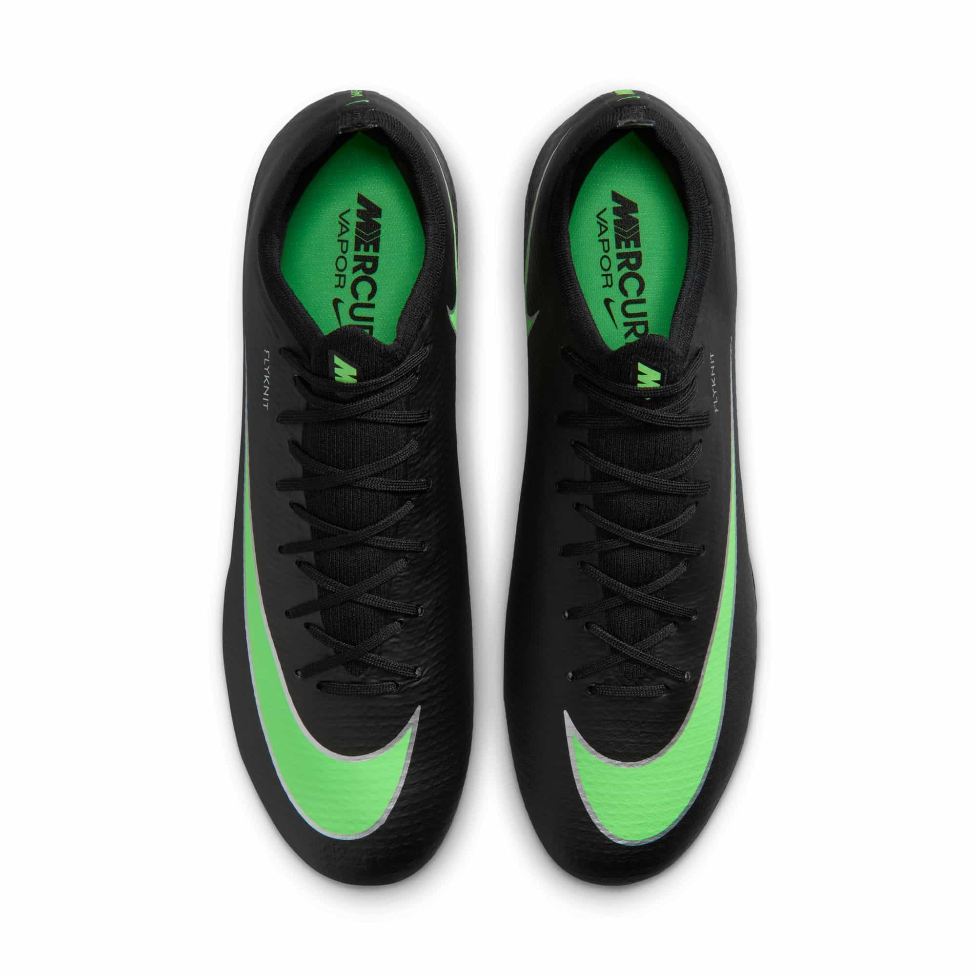 Nike Mercurial Vapor 17 Pro AG artificial-grass soccer cleats in black with green details