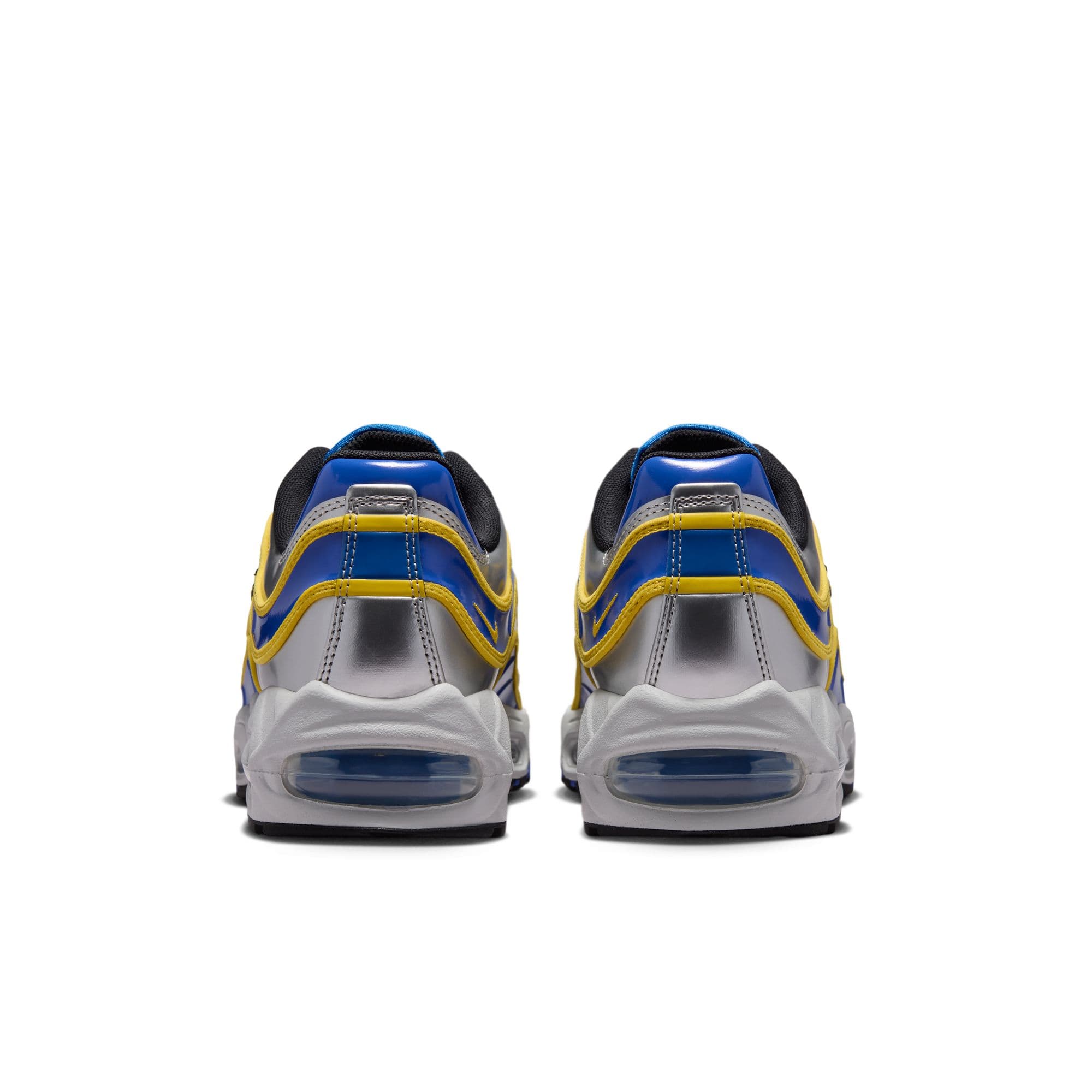 Nike Air Max Joga Bonito R9 men’s shoes in silver, blue and yellow inspired by Ronaldo Nazário’s iconic Mercurial R9