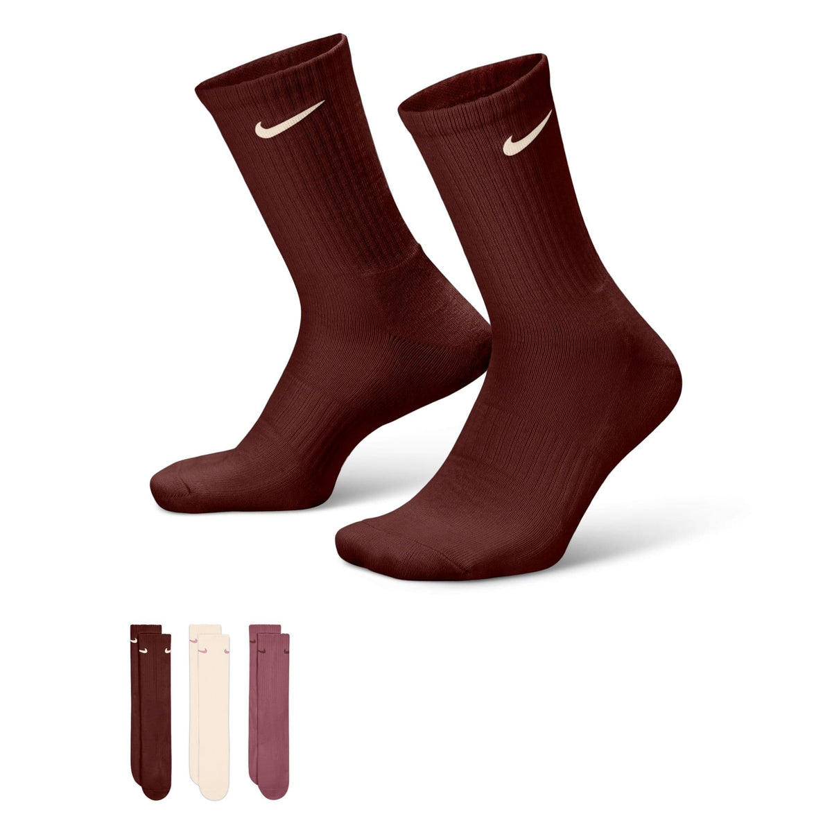 Nike Everyday Cushioned Crew (3 Pairs) Socks Training Socks Nike Brown S 