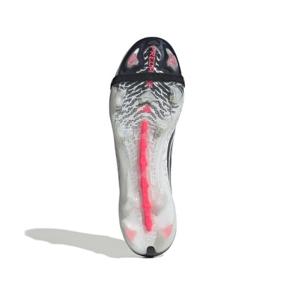 adidas Predator Elite Fold-Over Tongue FG soccer cleats in white, pink and black with firm-ground outsole