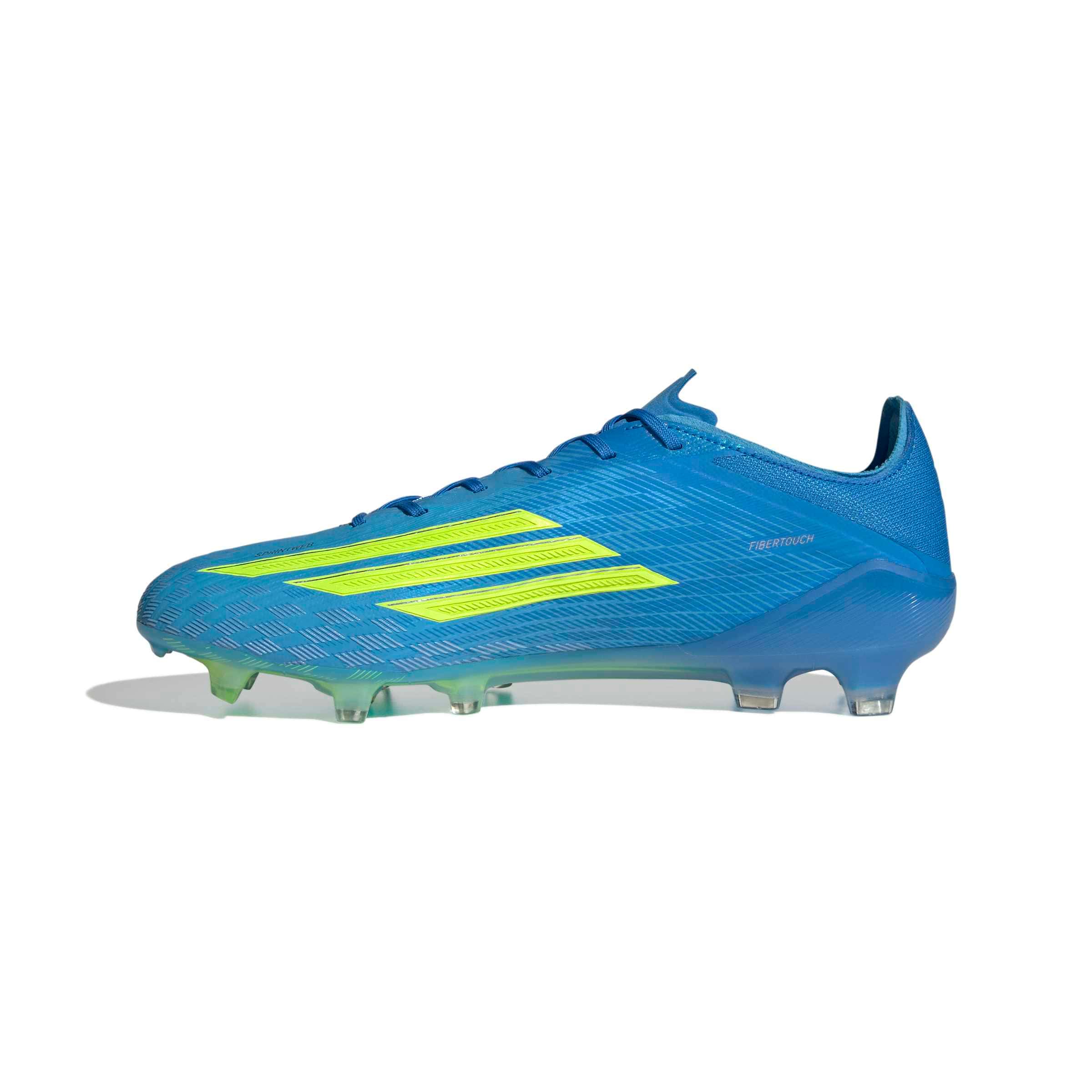 adidas F50 Elite FG blue yellow soccer cleats lateral view