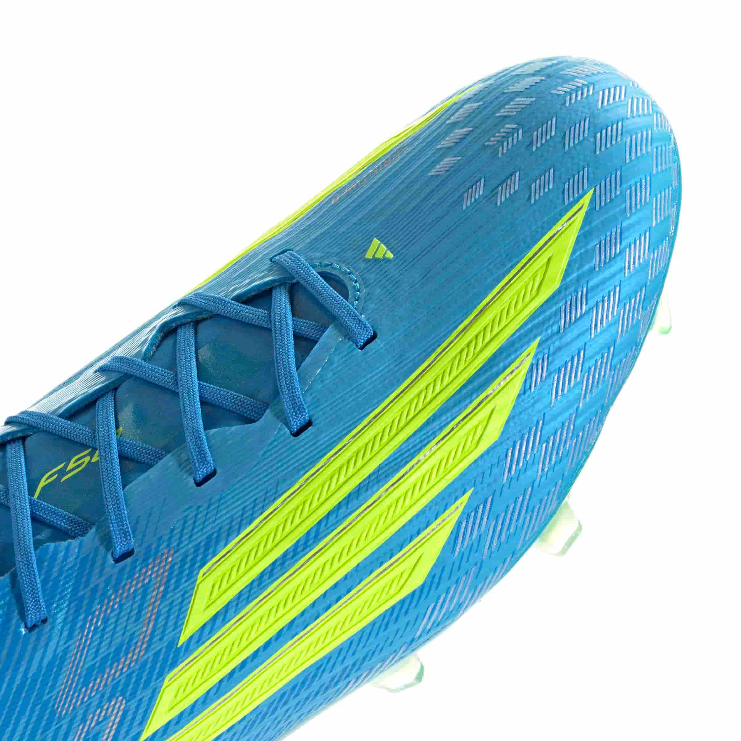 adidas F50 Elite FG Fibertouch upper texture blue yellow detail