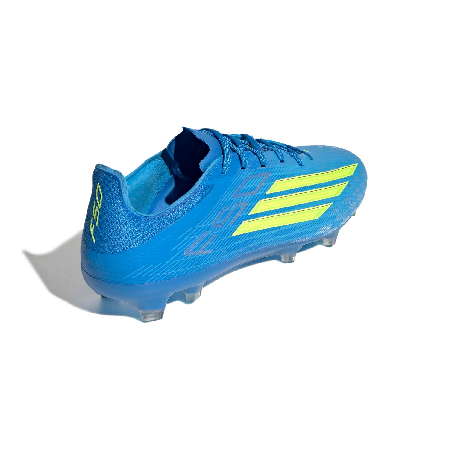 adidas F50 Pro FG blue yellow lateral angle soccer cleats