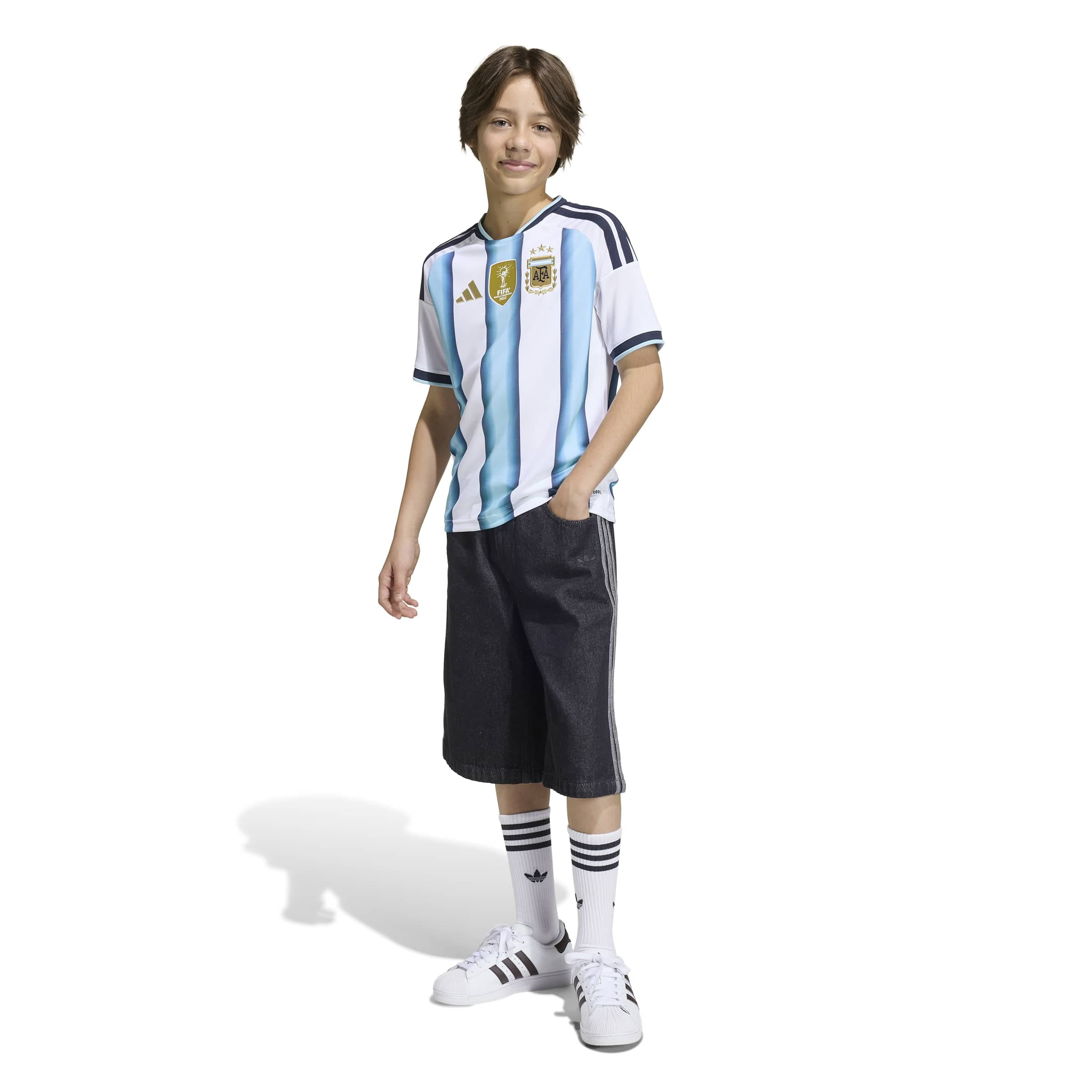 Argentina 26 Home Messi Jersey Jr. Official Jerseys adidas 