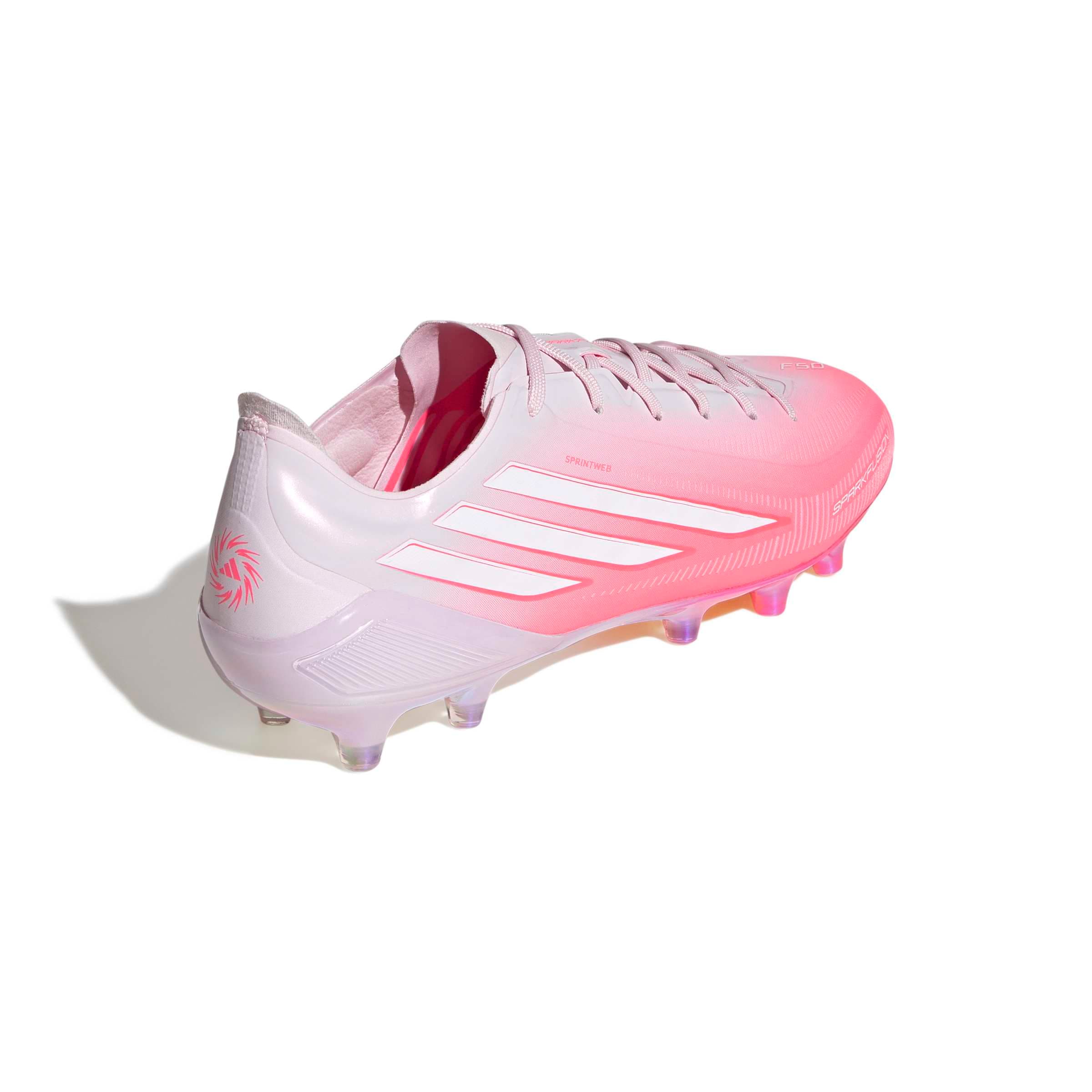 adidas F50 SPARKFUSION Elite FG/AG soccer cleats in pink and white
