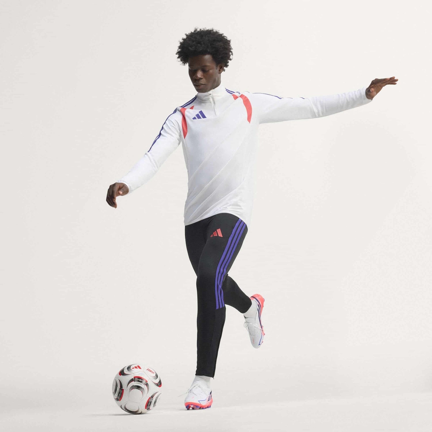 adidas F50 Hyperfast League FG soccer cleats in white, pink and navy with firm-ground outsole