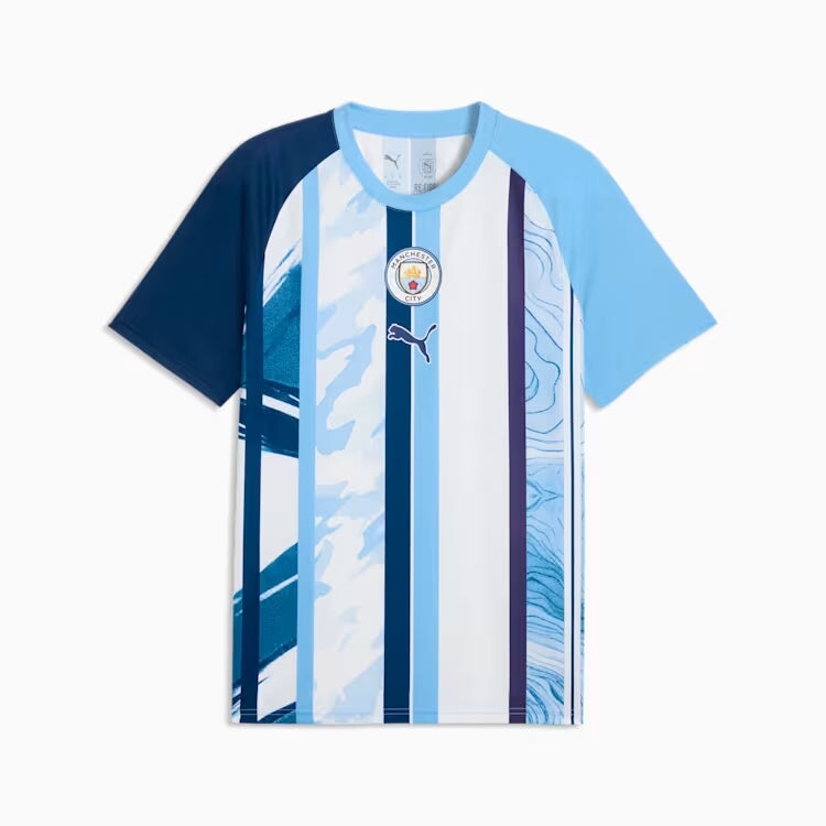 Manchester City Warmup Jersey Training Tops PUMA Blue S 