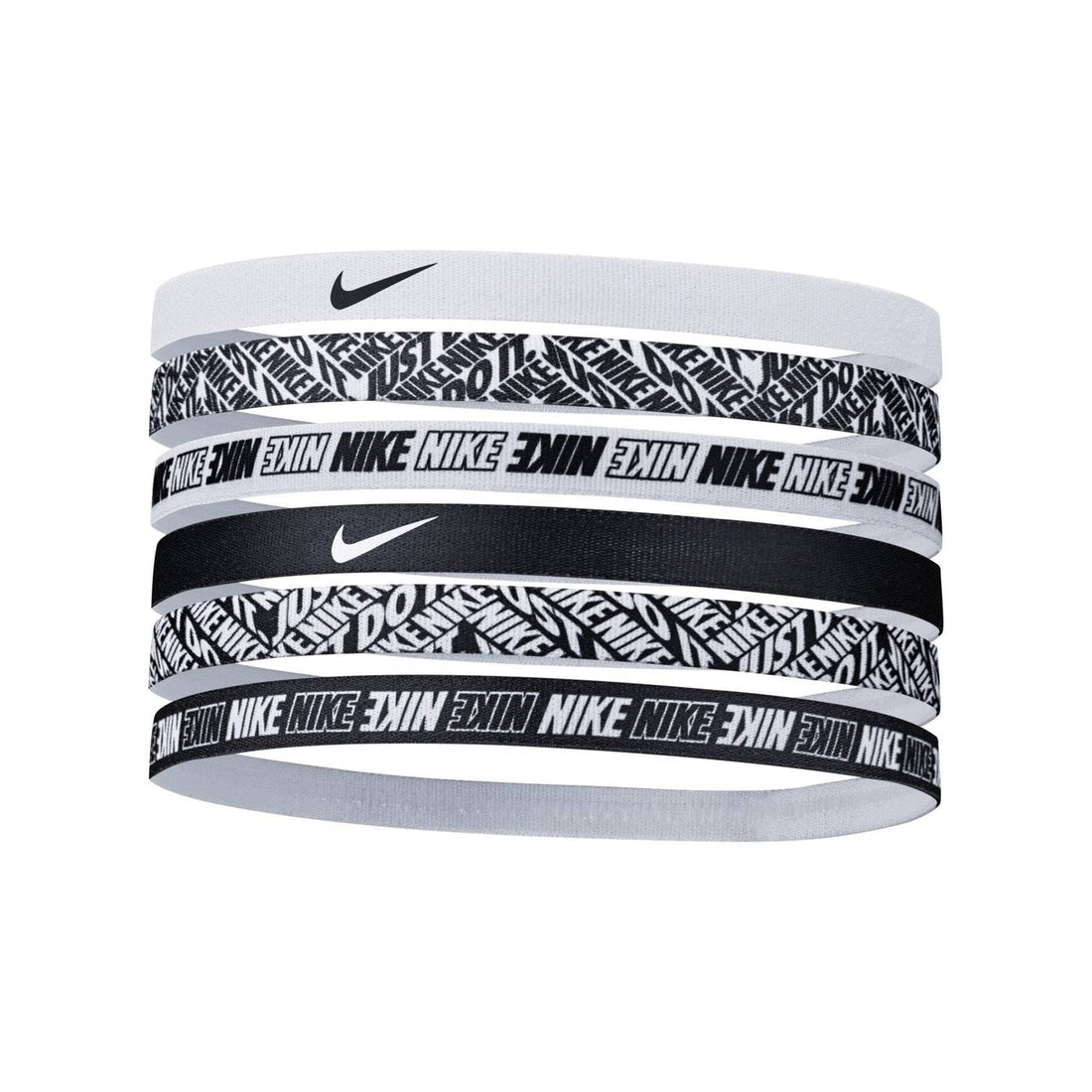 Nike Printed Headbands 6PK Headbands Nike White / Black ONE SIZE