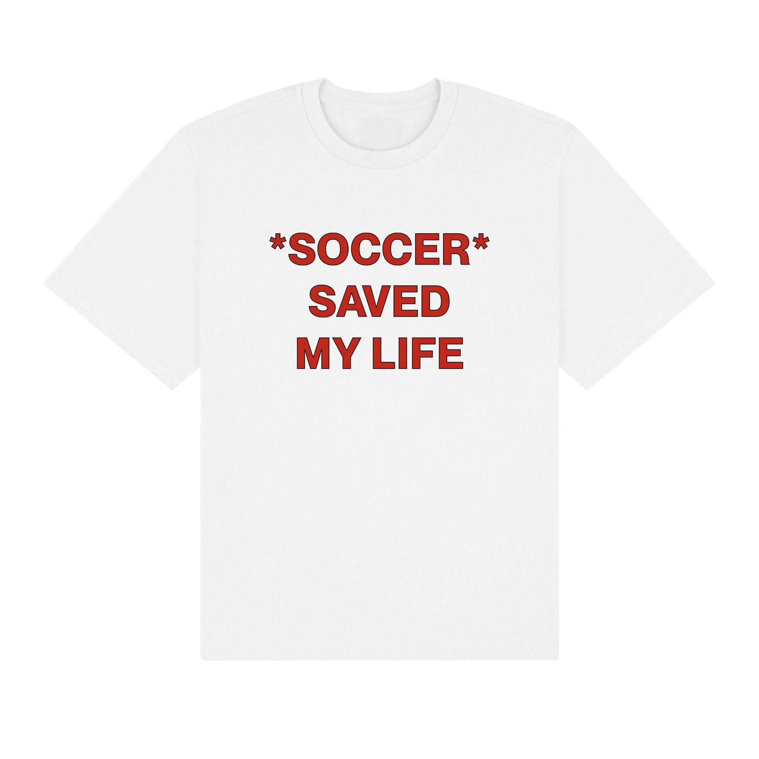 Premium Soccer x F.S.M.L white Soccer Saved My Life graphic T-shirt