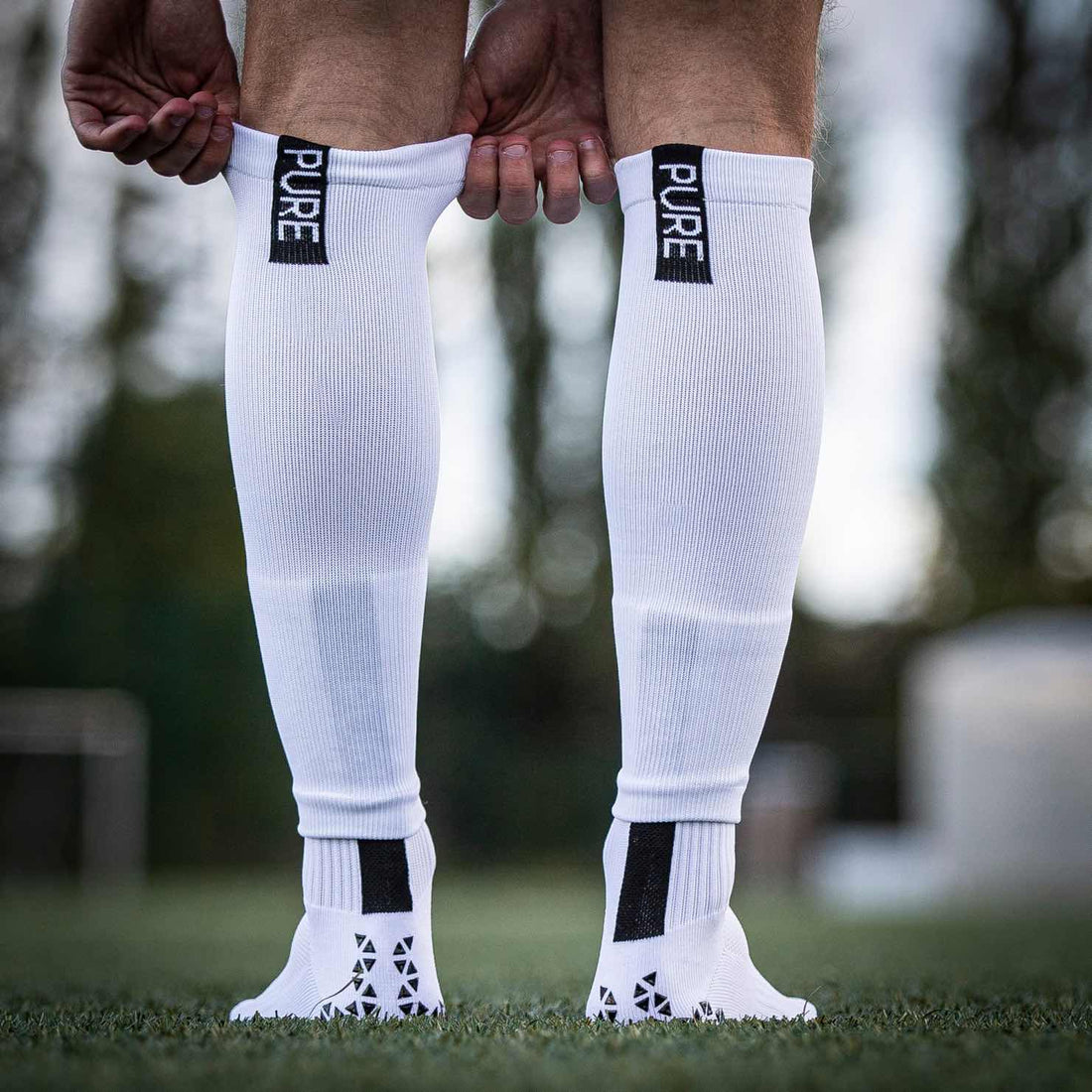Pure Sleeves White Soccer Sleeves Pure White ONE SIZE 